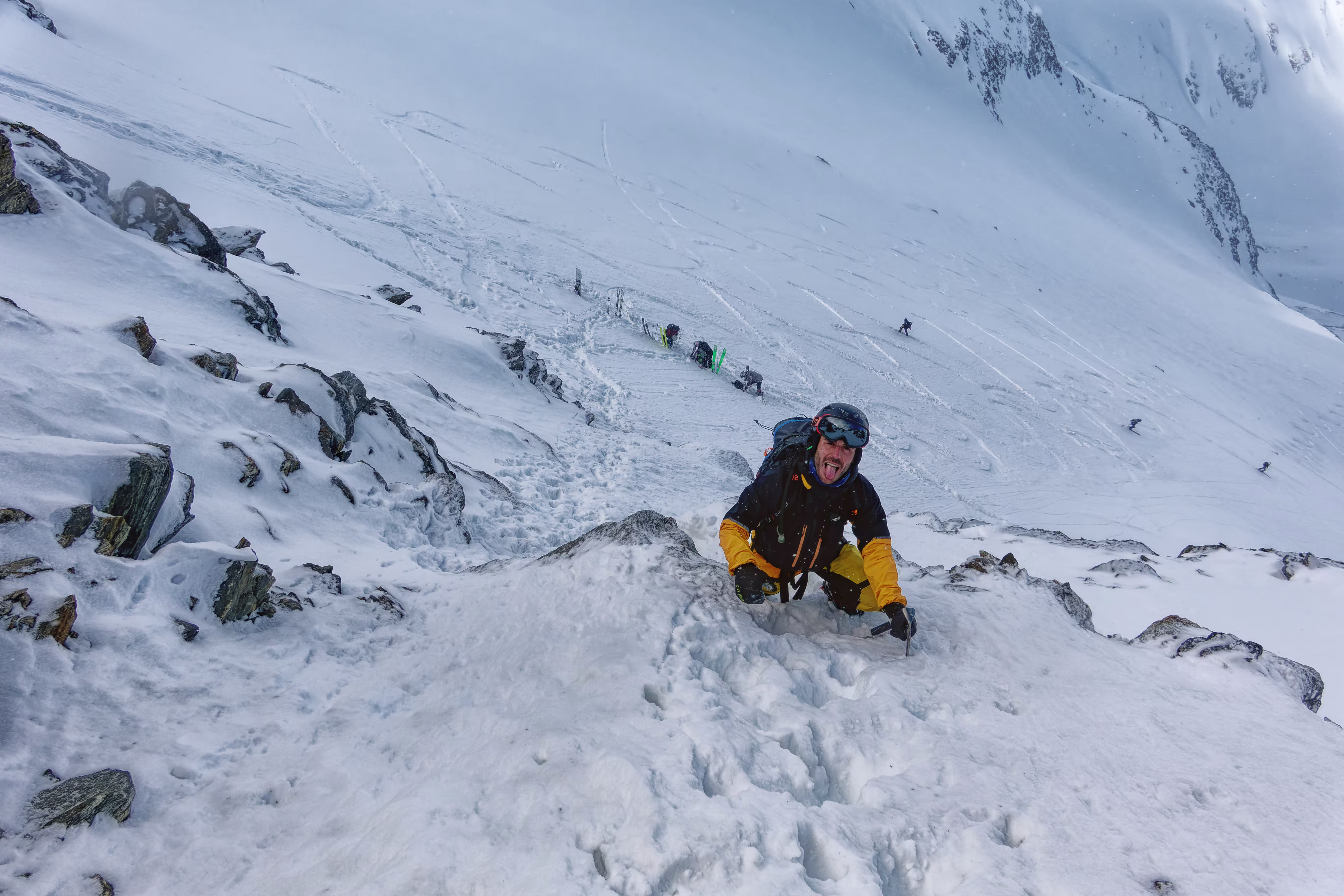 Sul canalino per andare in cresta