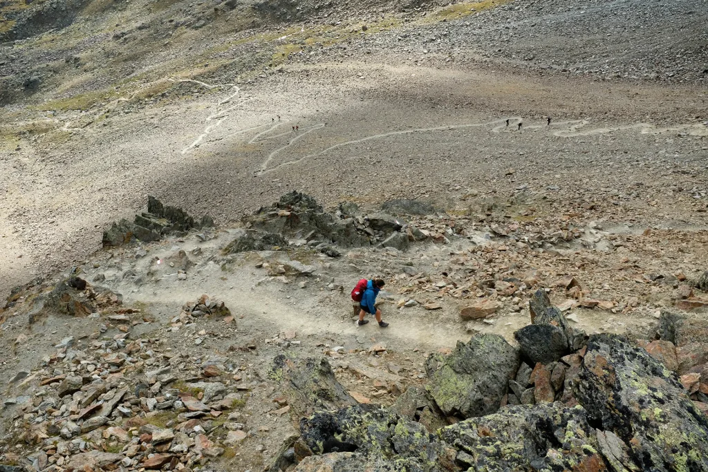 La traccia per salire al rifugio