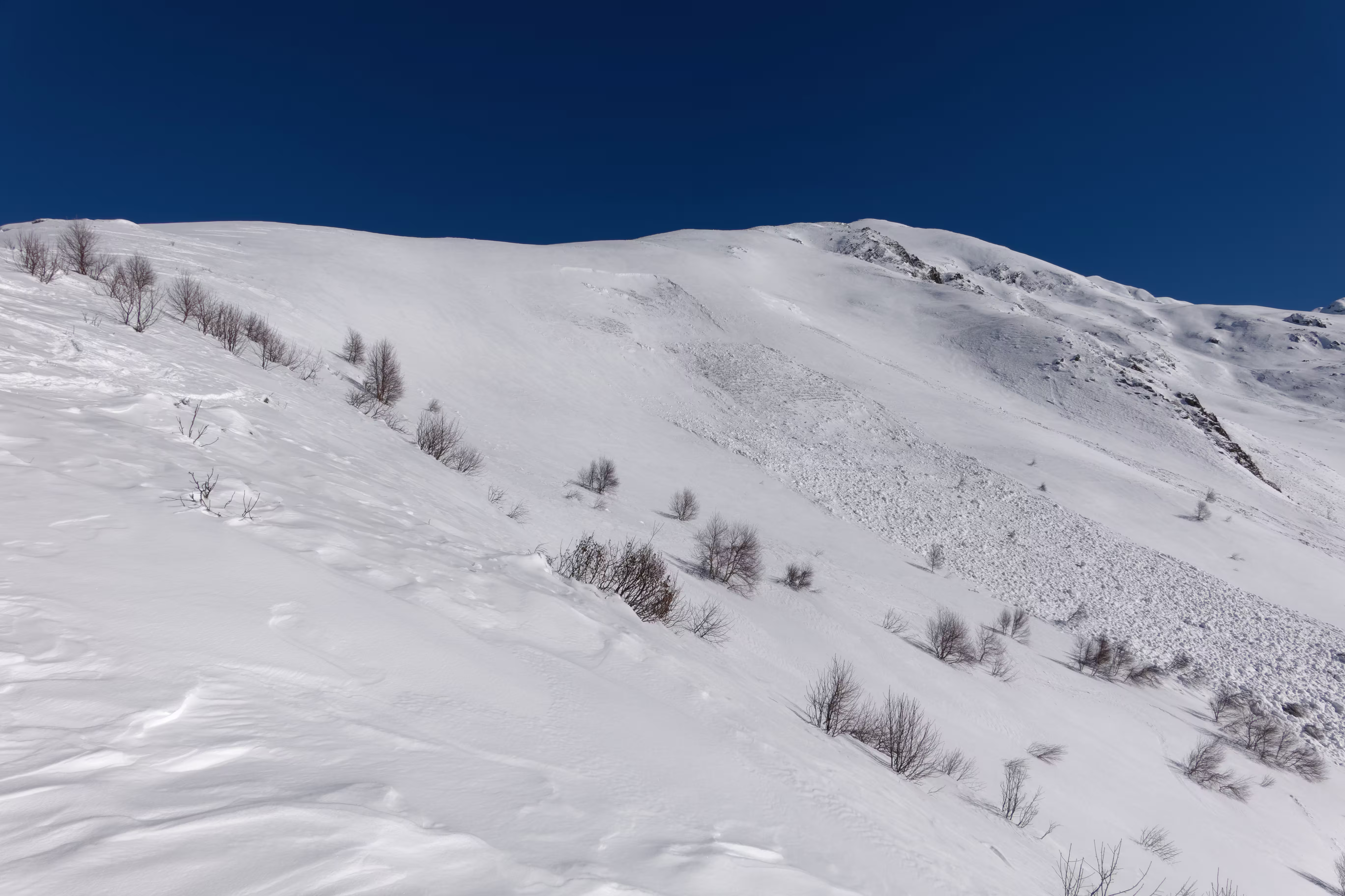 Una valanga lungo l’itinerario
