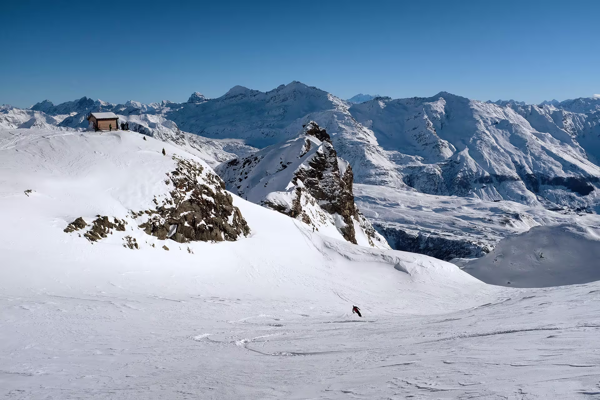 Bella sciata nella parte alta