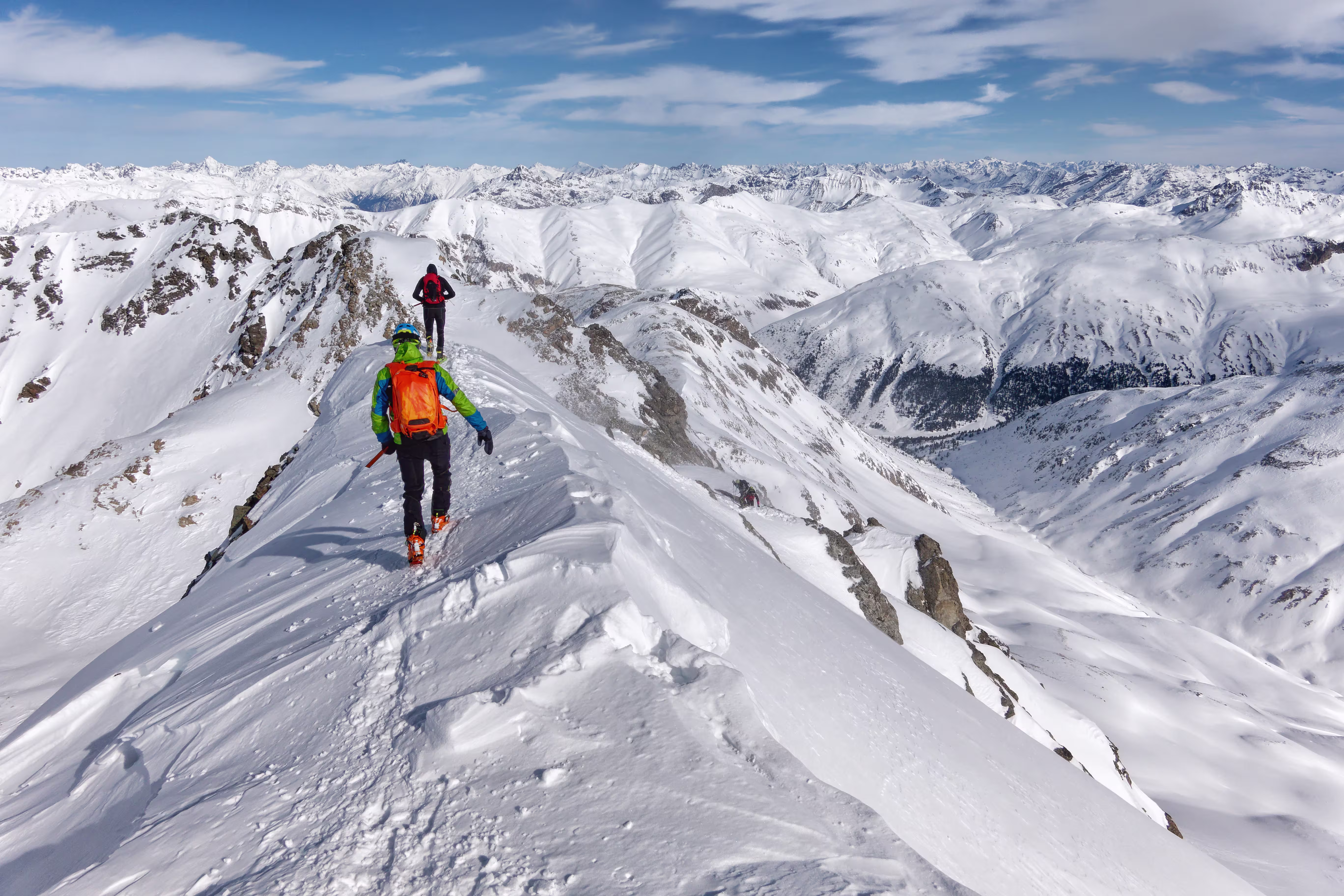 In discesa dalla vetta
