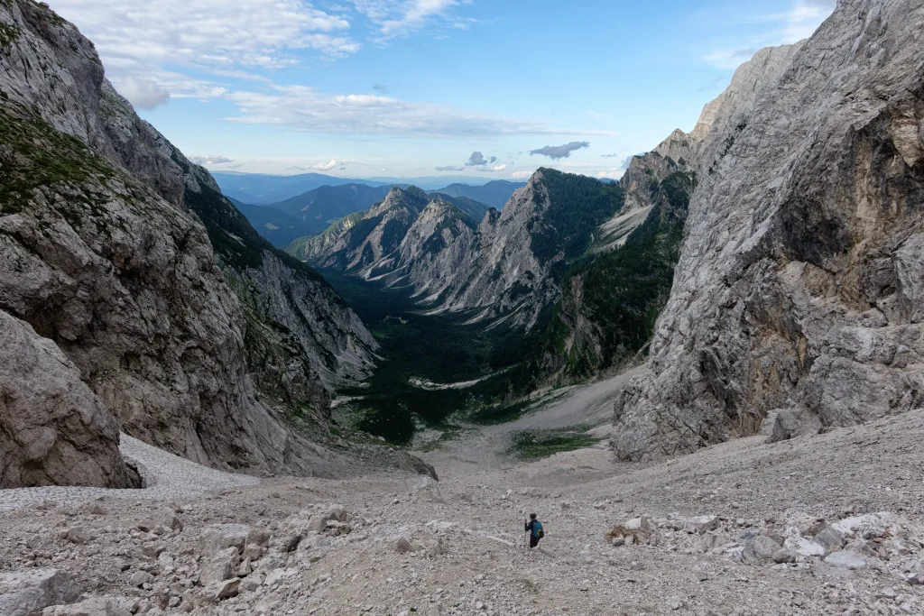 Discesa dal mega ghiaione