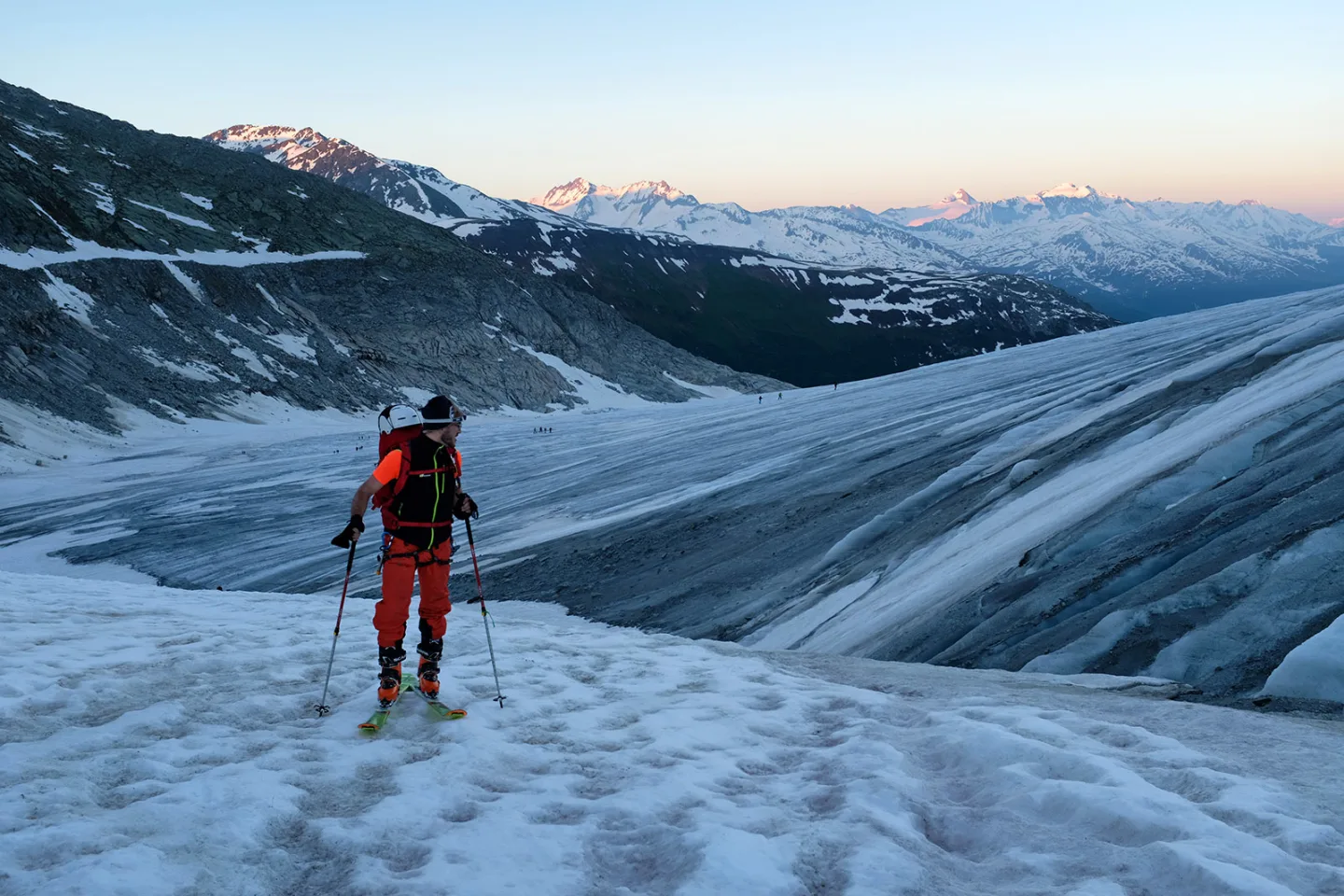 Scialpinismo al Dammastock, Il Ghiacciaio del Rodano