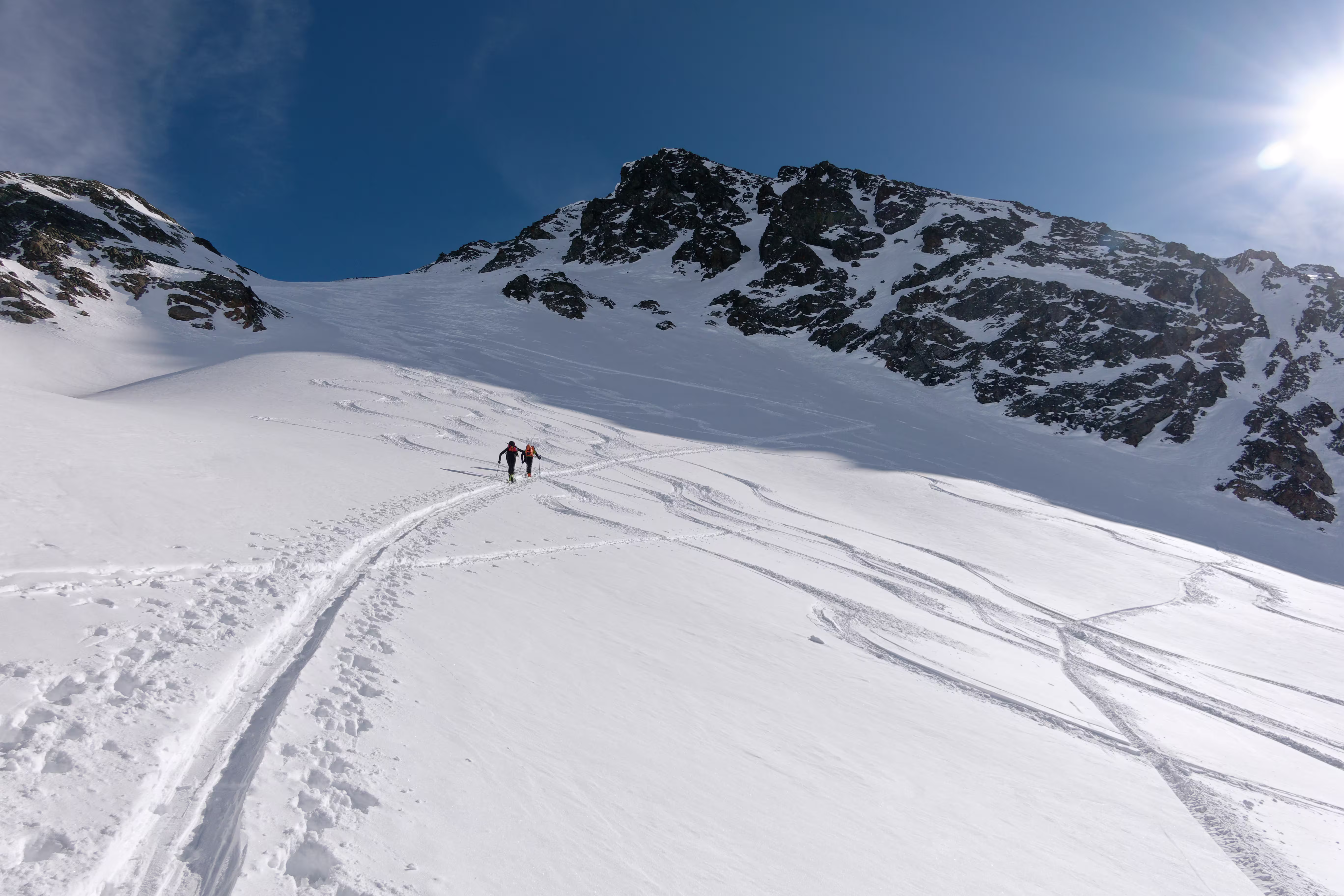 Il ripido pendio finale per arrivare alla sella