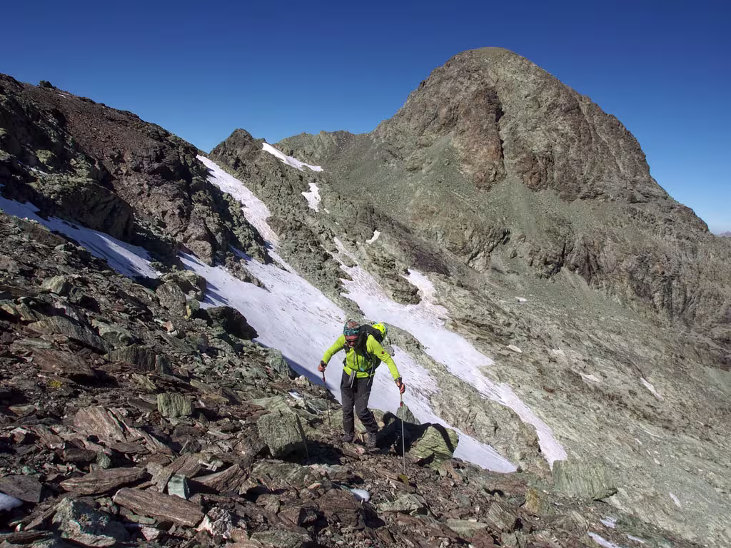 Rientriamo dal ghiacciaio del Piz Platta