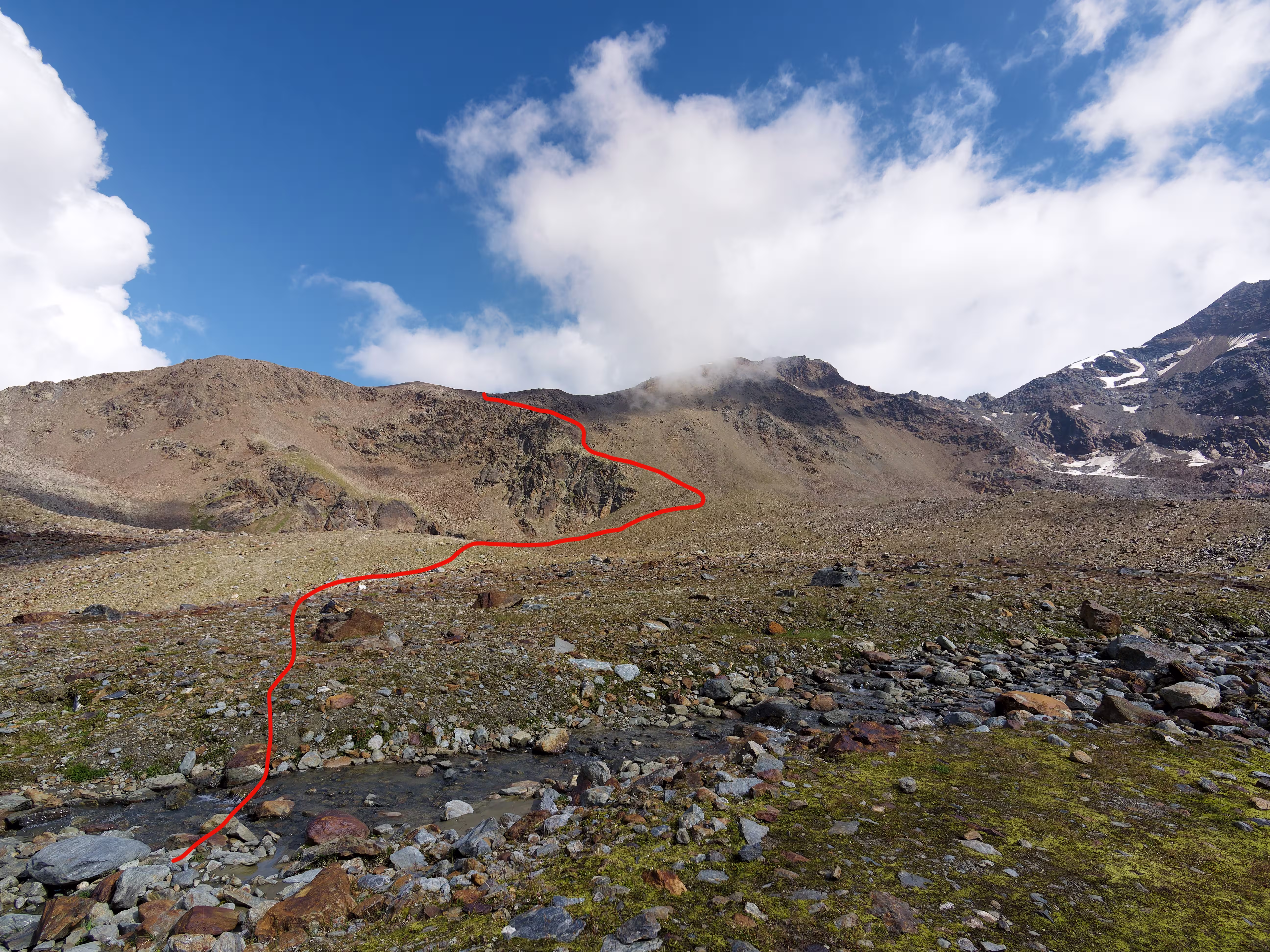 Il percorso per la cresta del Pasquale