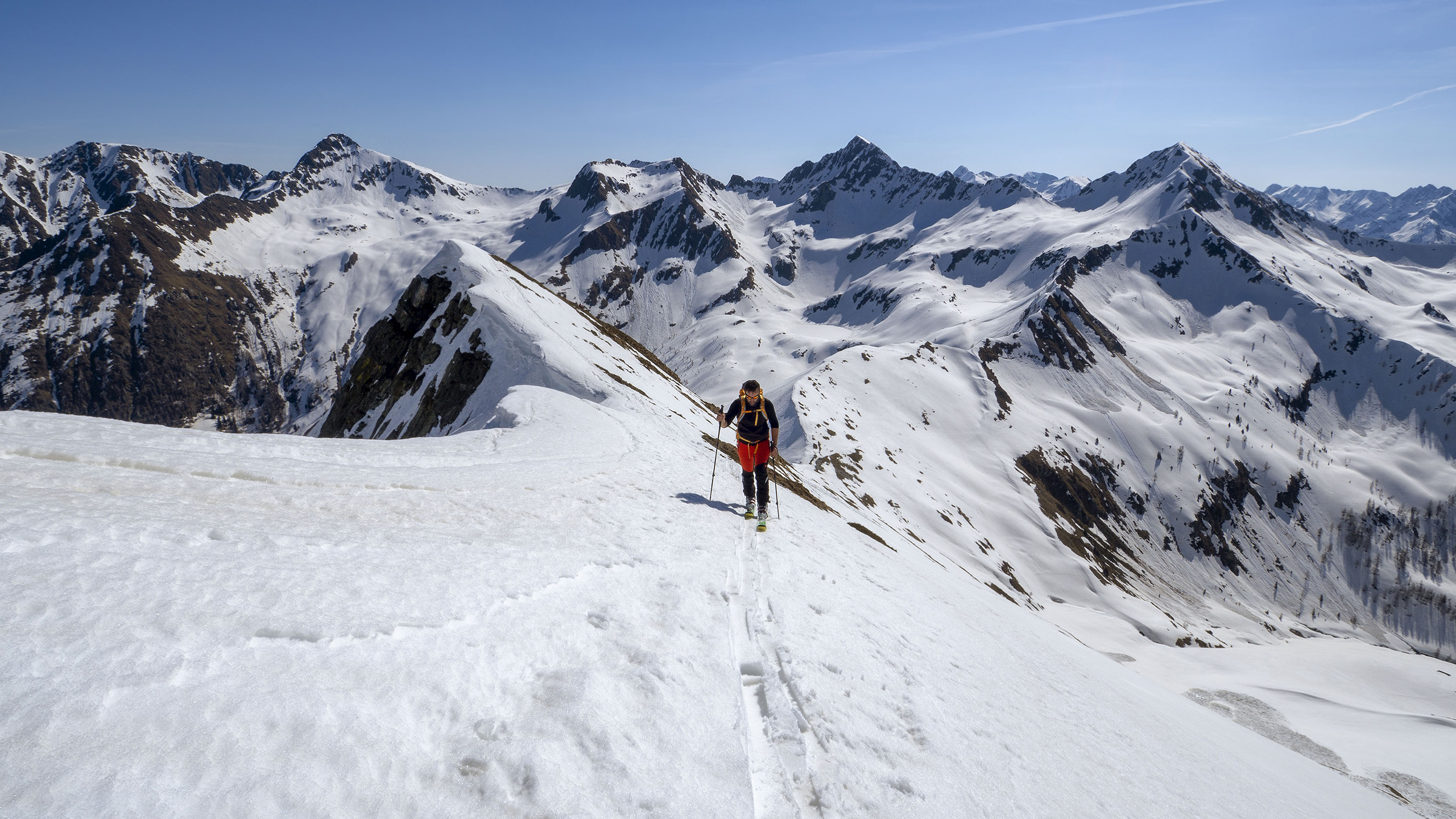Scialpinismo Cima di Lemma, Rimettiamo gli sci nella parte alta della cresta