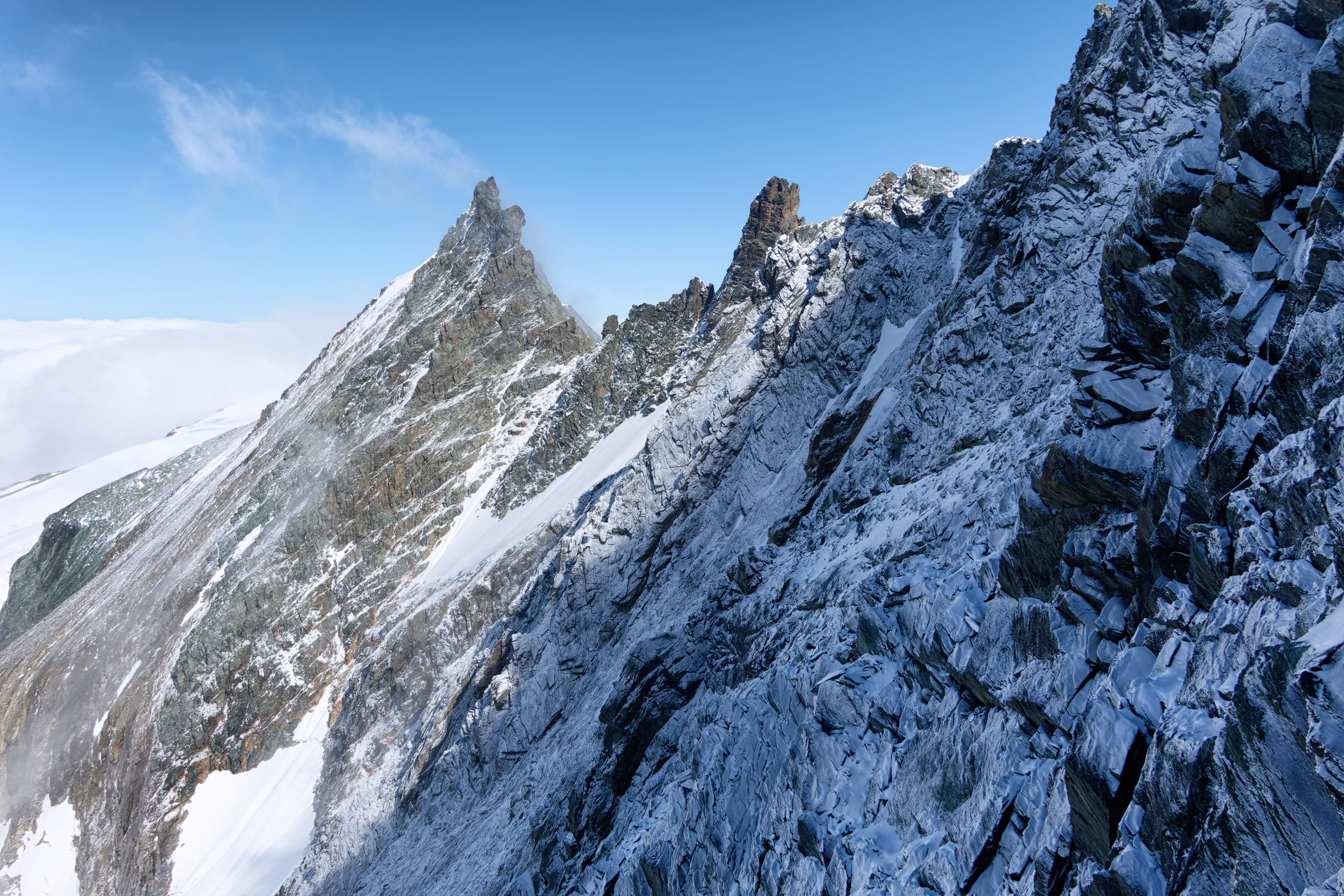 La nevicata della notte ha reso l’ambiente molto suggestivo