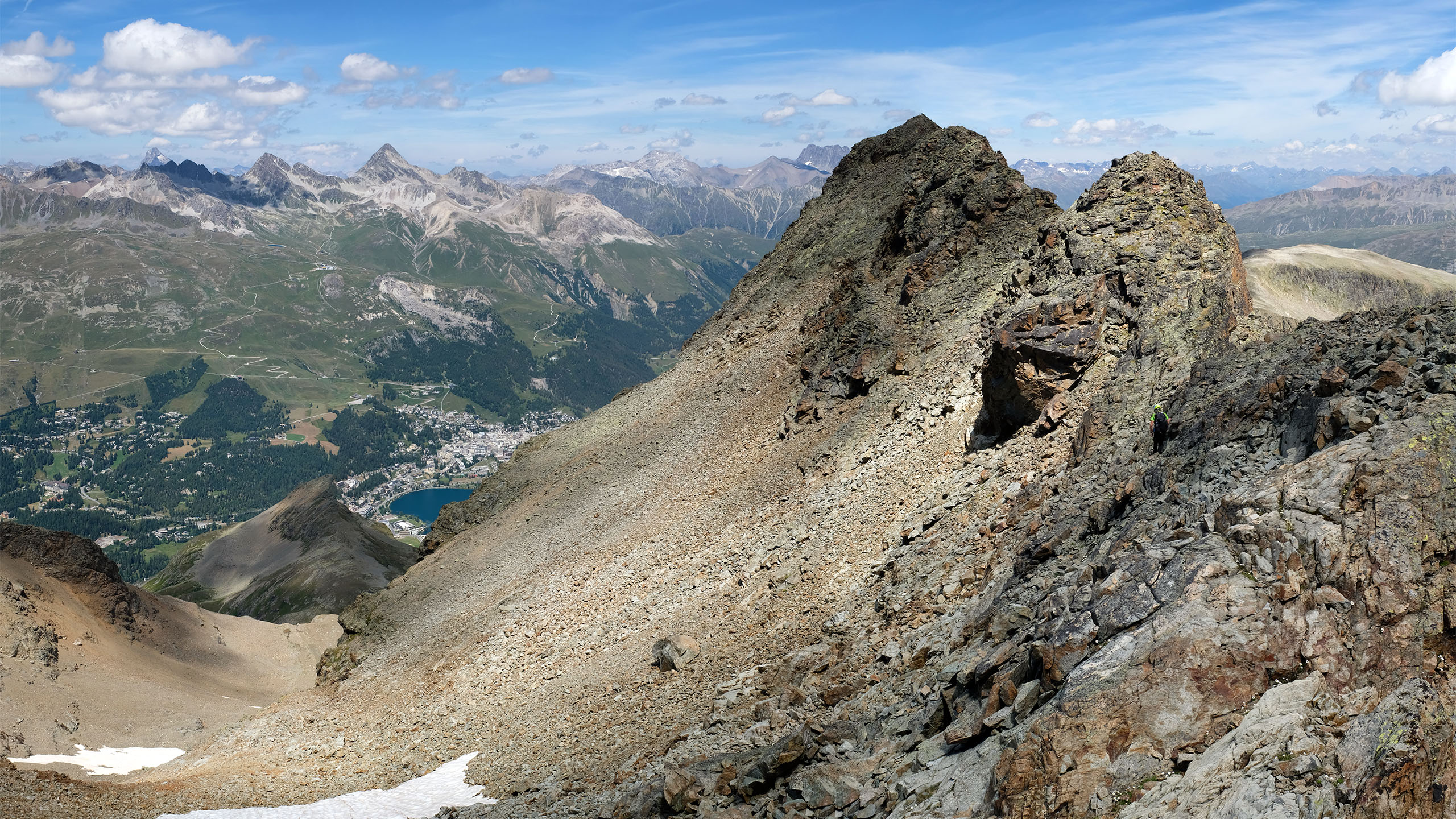 Traversata dal Piz Surlej al Piz Mezdì, La cresta del Piz Rosatsch