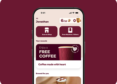 Costa Club app showing the home page on a phone screen