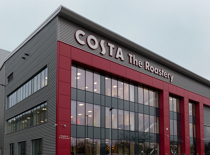 Outside view of the Costa Coffee Roastery