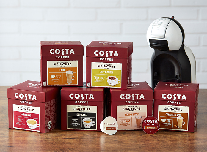 Range of Costa Coffee Dolce Gusto Pods