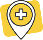 Location Pin for Canadian Clinics Clinics. Illustration.