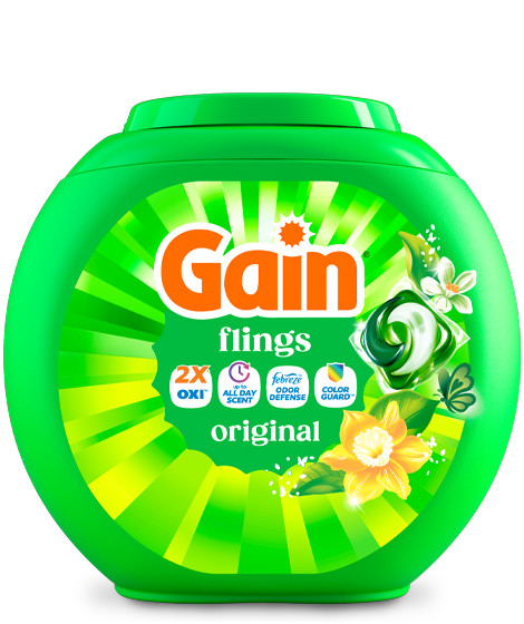 Pack of Gain Original Flings Laundry Detergent
