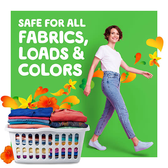 Gain Island Fresh Fireworks Scent Booster is safe for all fabrics, loads, and colors