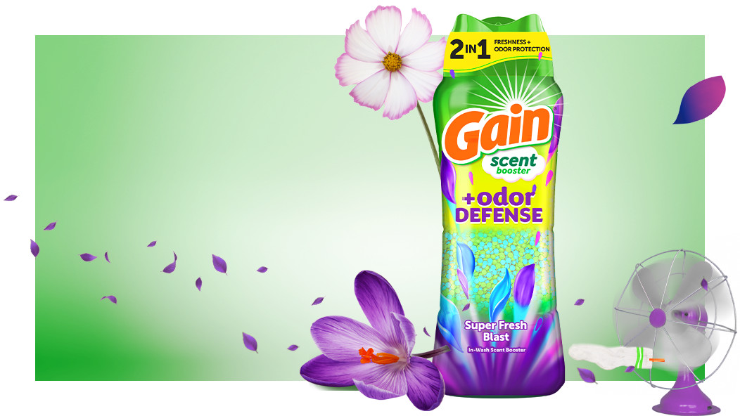 Scent experience of Gain+Odor Defense Super Fresh Blast Scent Booster