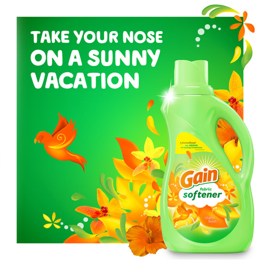 Gain Island Fresh Fabric Softenerr now with Aroma Boost for weeks of lasting freshness*