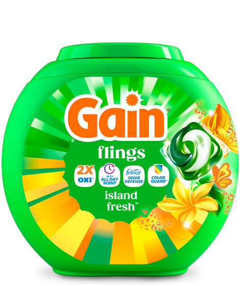 Pack of Gain Island Fresh Flings Laundry Detergent