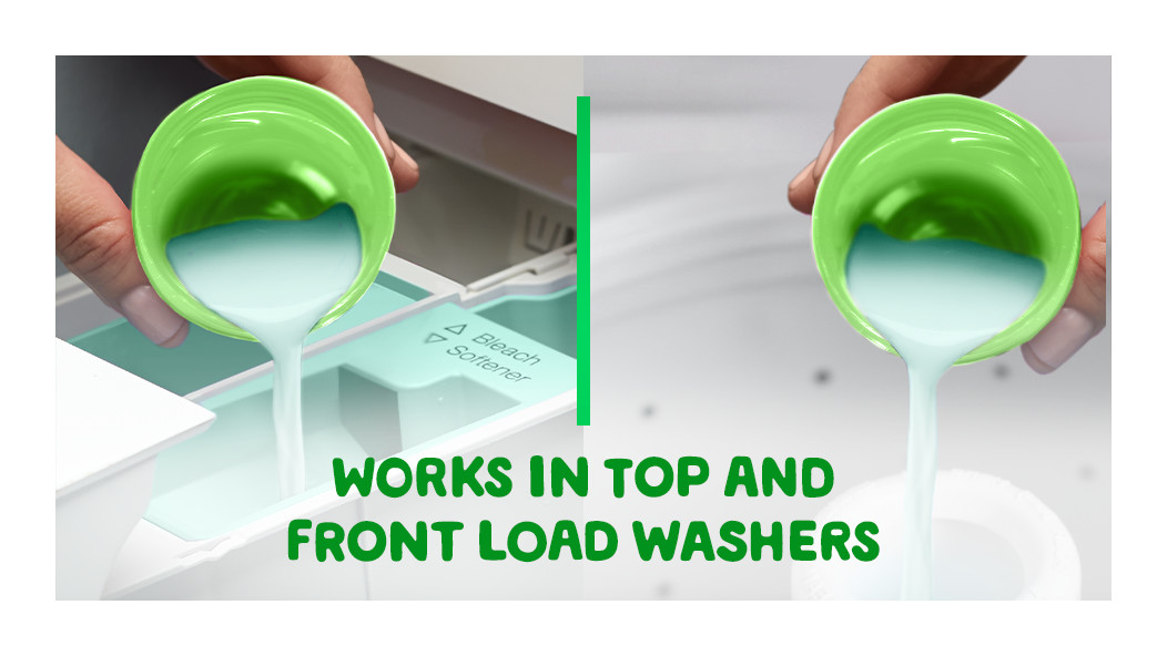 Gain Island Fresh Fabric Softener works in top and front load washes
