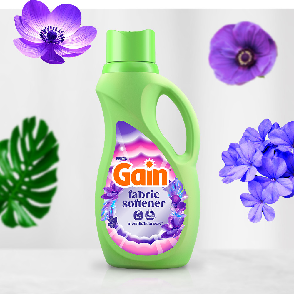 Bottle of Gain Moonlight Breeze Fabric Softener Laundry Detergent