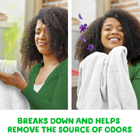 Gain Dewdrop Dream Rinse and Renew Fabric Rinse, Breaks down and helps remove the source of odors