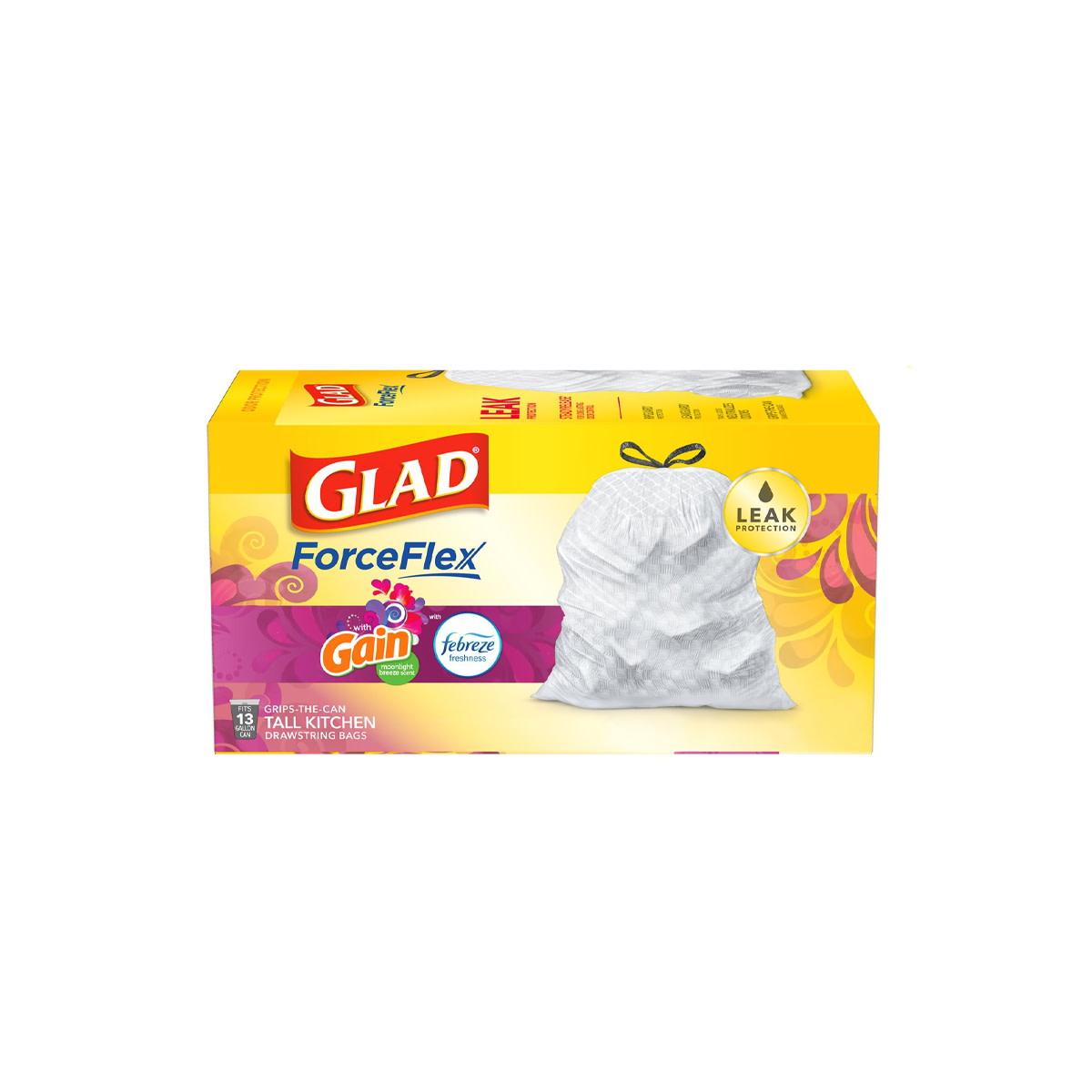 Pack of Glad® Trash Bags with the scent of Gain Moonlight Breeze