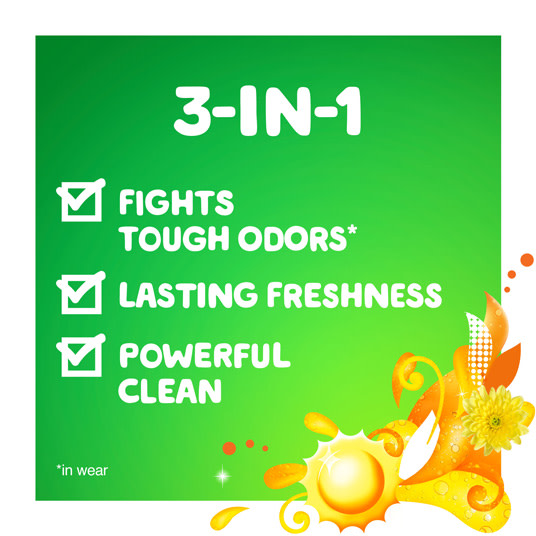 3 in 1 Gain Fresh Splash Flings Laundry Detergent