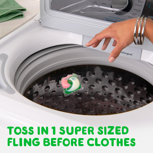 Gain Happy Super Sized Flings Laundry Detergent Pacs, Toss in 1 super sized fling before clothes