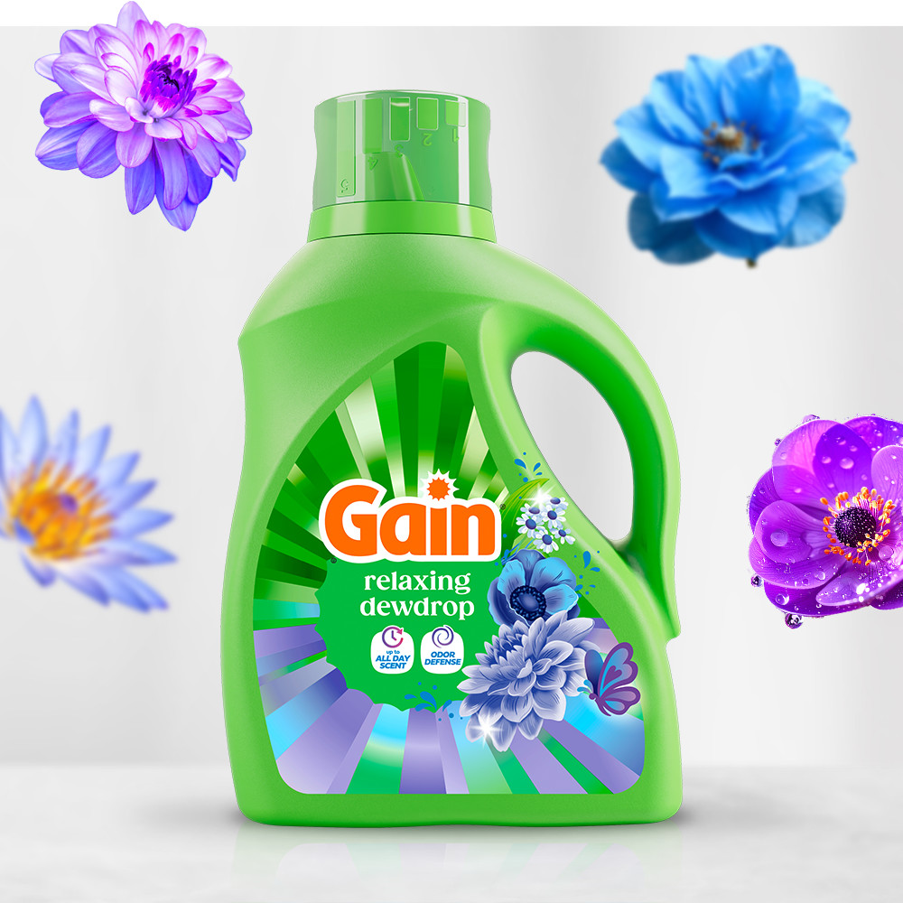 Bottle of Gain Relax Liquid Laundry Detergent