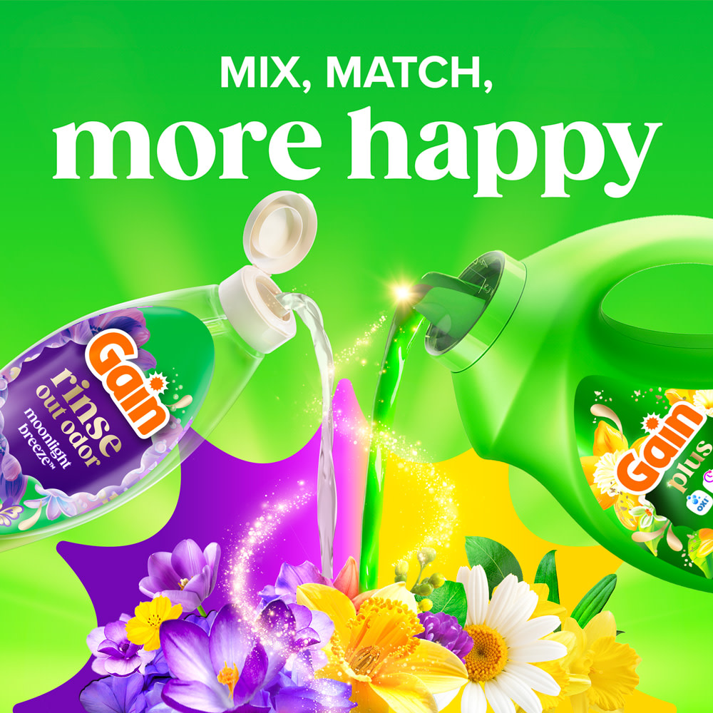 Gain Moonlight Breeze Rinse and Renew Fabric Rinse secondary image 04 mix, match, more happy