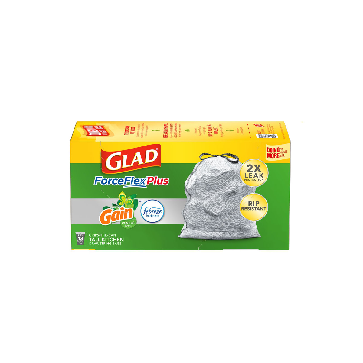 Pack of Glad® ForceFlexPlus® Trash Bags with the scent of Gain Original