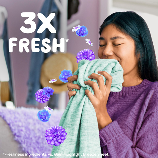 Gain Super Sized Fabric Softener Dryer Sheets, Relax