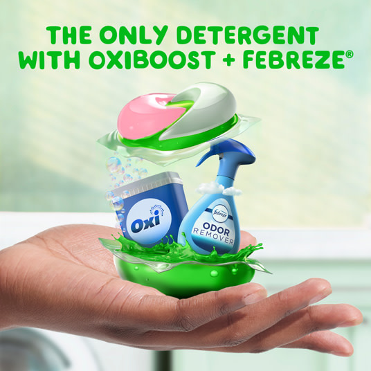 Gain Happy Super Sized Flings Laundry Detergent Pacs, The only detergent with oxiboost + febreze*