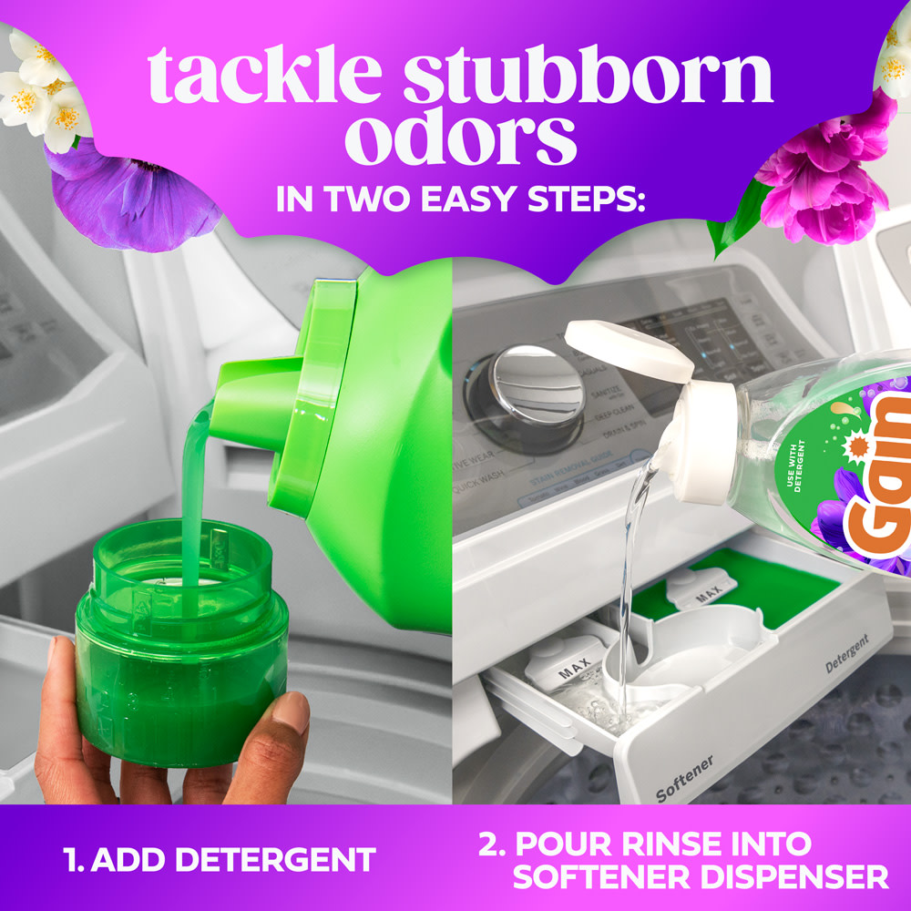 Gain Moonlight Breeze Rinse and Renew Fabric Rinse secondary image 10 tackle stubborn odors