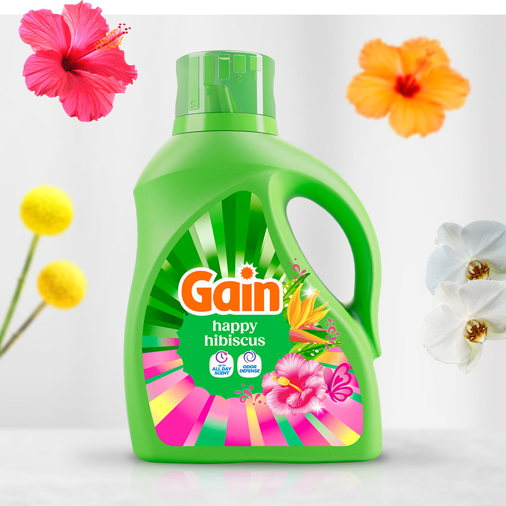 Bottle of Gain Happy Liquid Laundry Detergent