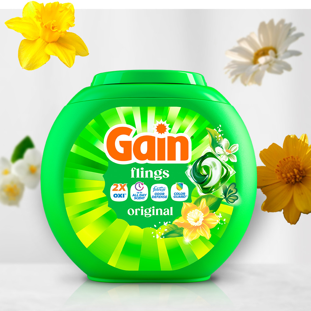 Pack of Gain Original Flings Laundry Detergent