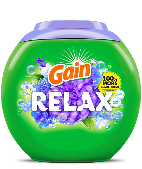 Pack of Gain Relax Super Sized Flings Laundry Detergent Pacs