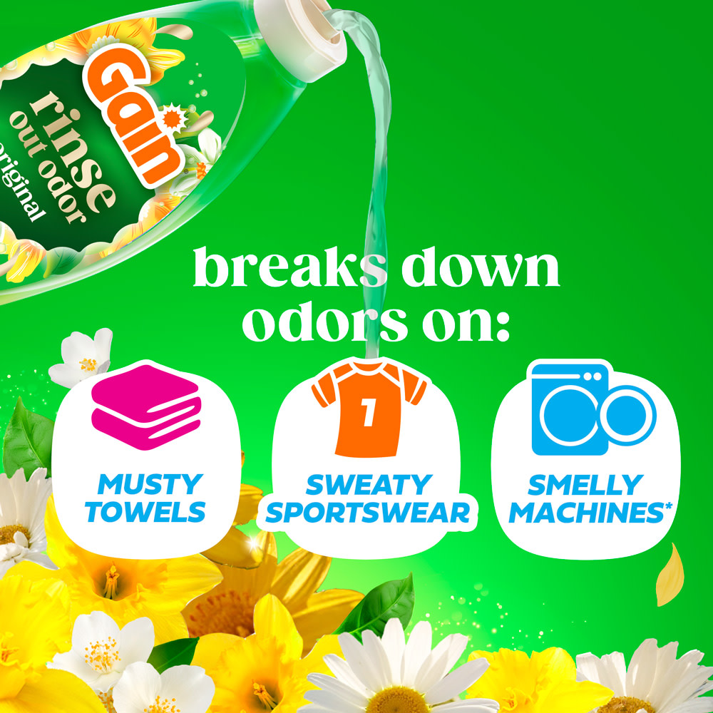 Gain Original Rinse and Renew Fabric Rinse secondary image 01 breaks down odors on