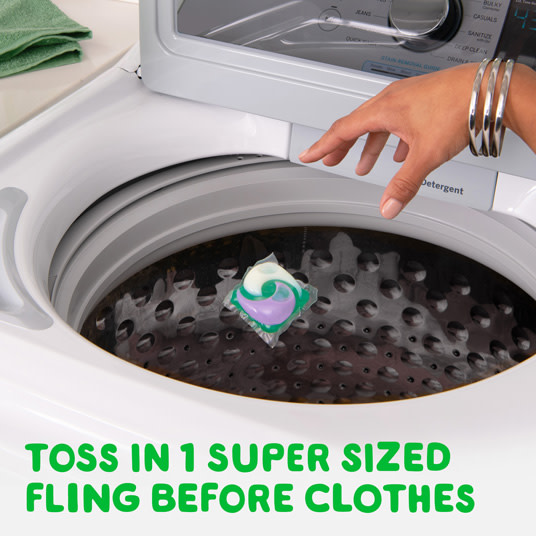 Gain Relax Super Sized Flings Laundry Detergent Pacs, Toss in 1 super sized fling before clothes