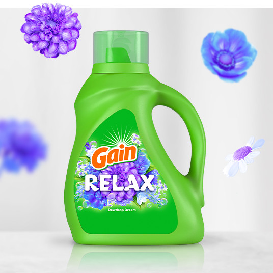 Bottle of Gain Relax Liquid Laundry Detergent