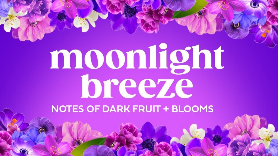 Gain Moonlight Breeze Scent Experience tile with pink and purple flowers