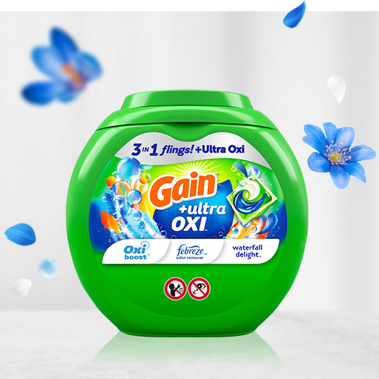 Pack of Gain Ultra Oxi Waterfall Delight  Laundry Detergent