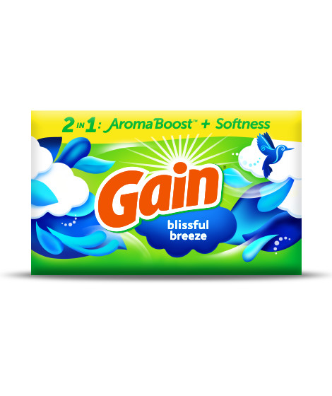Packaging with Gain Blissful Breeze Fabric Softener Sheets