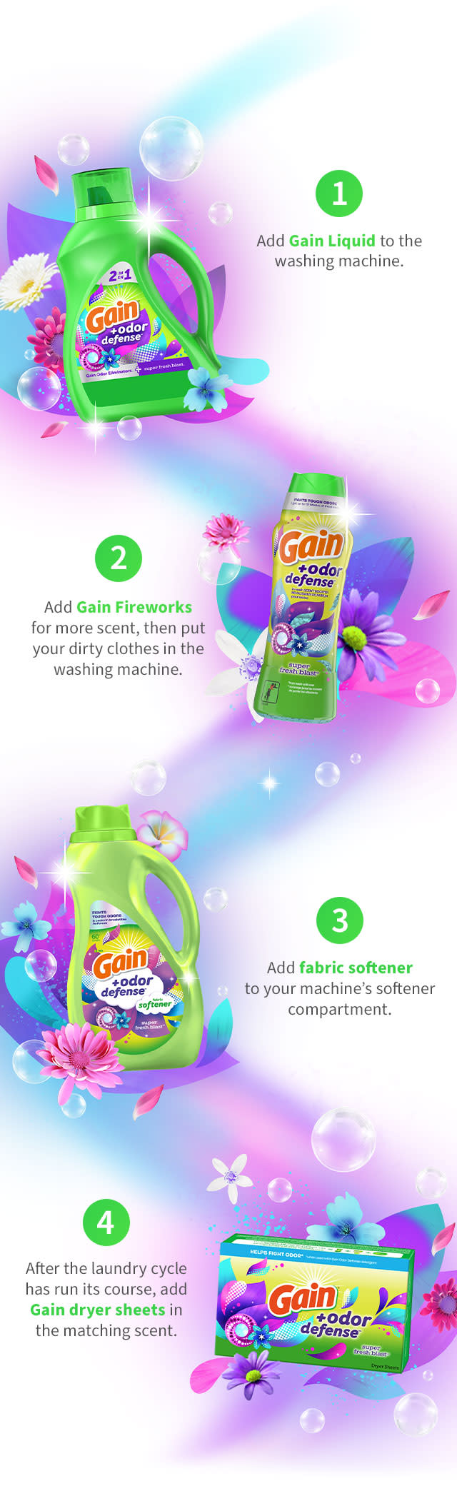 Gain+Odor Defense Super Fresh Blast Liquid Laundry Detergent