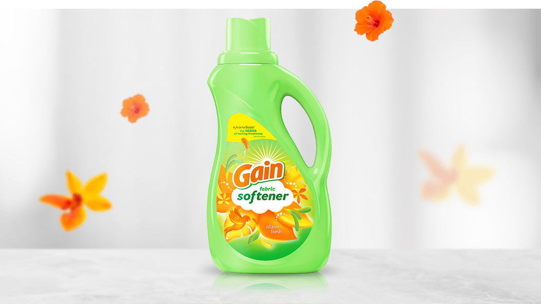 Gain Island Fresh Fabric Softener with new package design