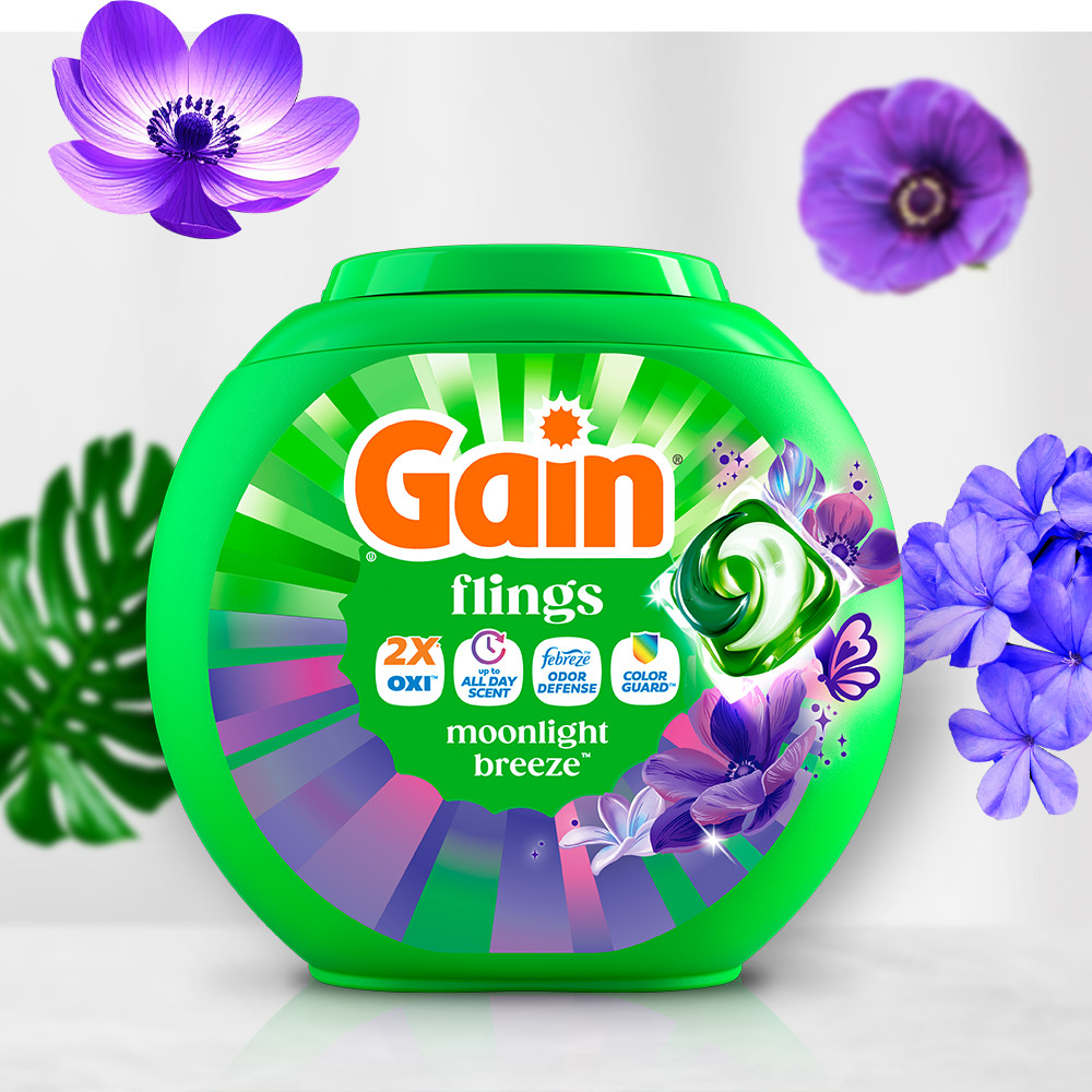 Pack of Gain Moonlight Breeze Flings Laundry Detergent