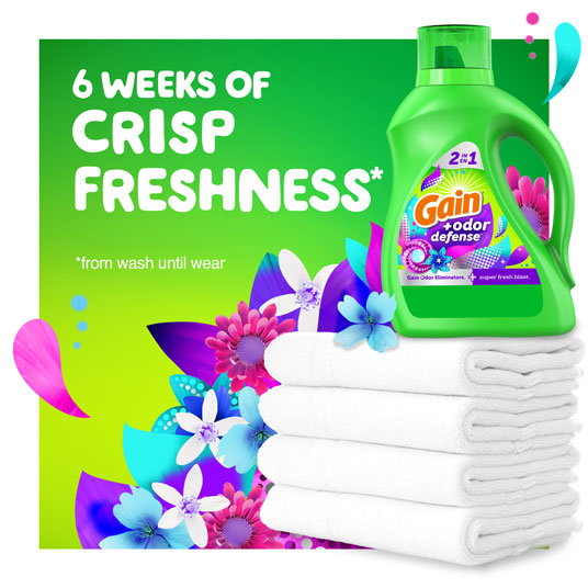 Odor Defense Super Fresh Blast Liquid Laundry Detergent | Gain