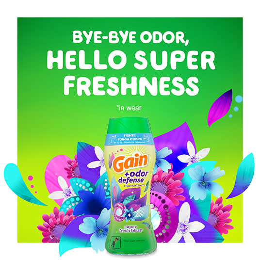 Gain+Odor Defense Super Fresh Blast Scent Booster for up to 12 weeks of freshness