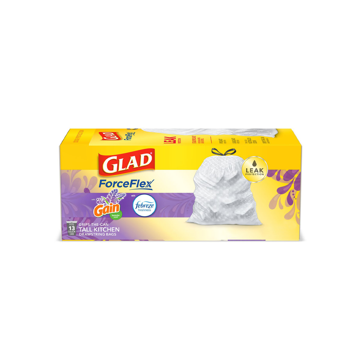 Pack of Glad® Trash Bags with the scent of Gain Lavender