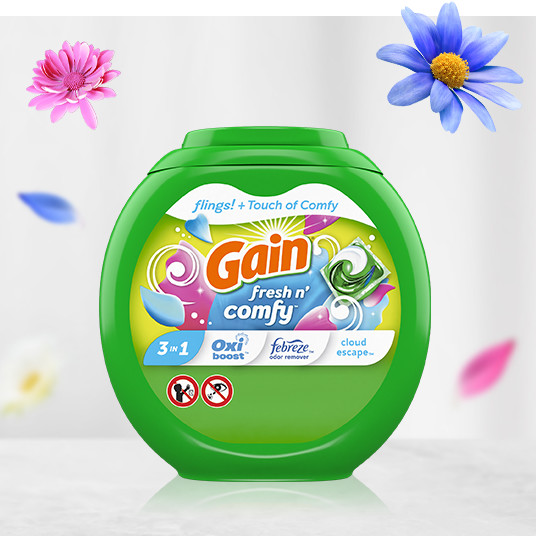 Pack of Gain Touch Infinite Bloom Flings Laundry Detergent